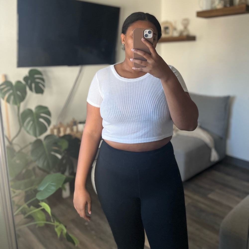 TopShop White Crop Top Size 12